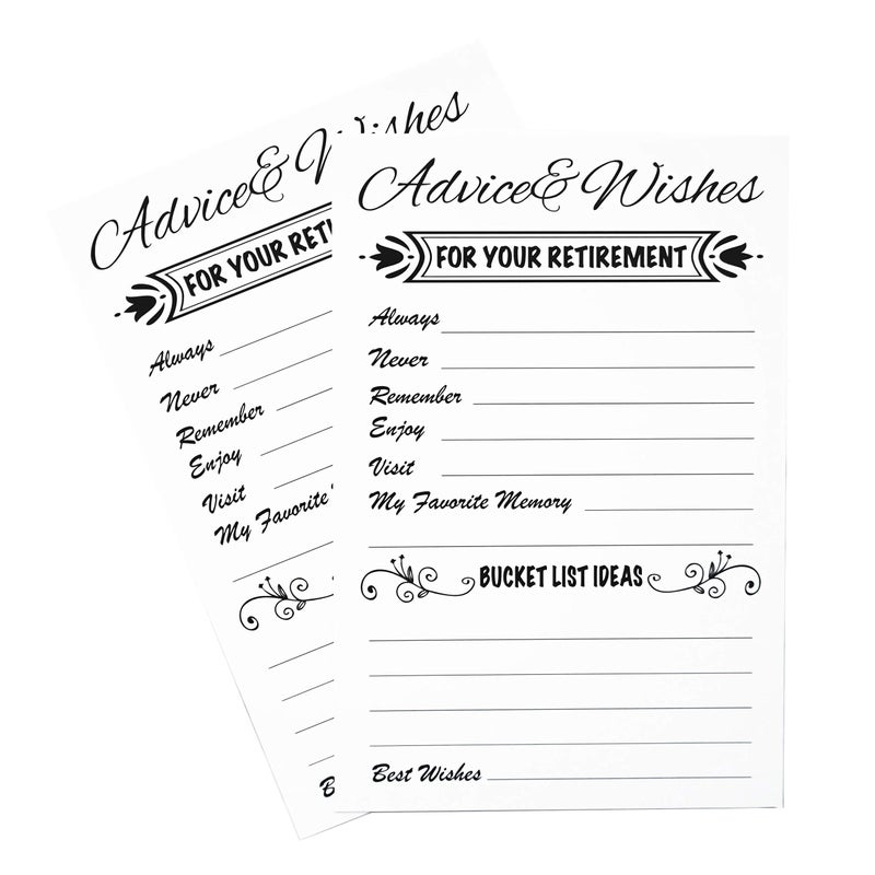 RXBC2011 Advice and wishes Card for retirement party Happy Retiree Celebration Gift Sharing Well Wishes And Memories happy retirement wishes Card Pack of 50 (white) - Image 2